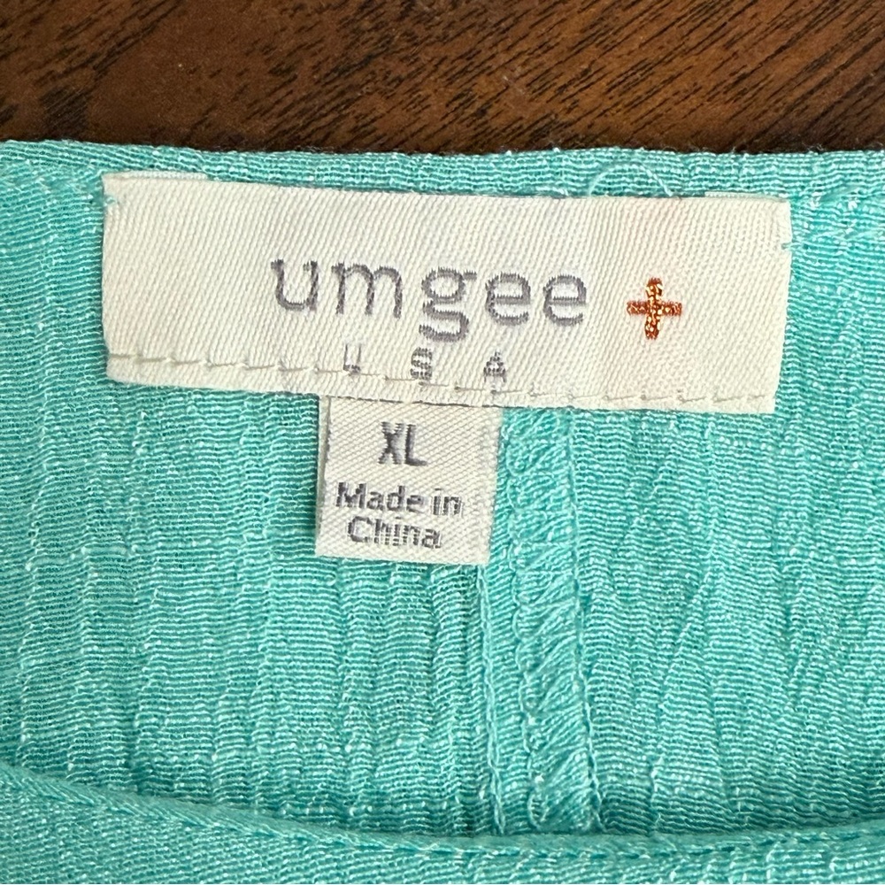 Umgee XL Mint Green Layered Tunic Boho Flowy Oversized Top - Picture 6 of 8